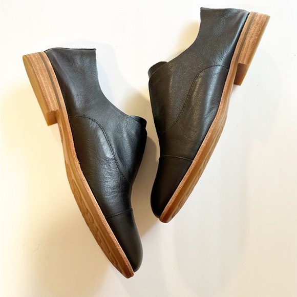 KorkEase Shoes Korkease Black Nottingham Flat Leather Oxford